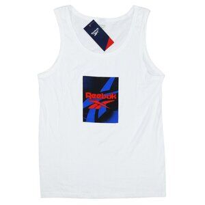 Reebok Graphic Print Multi-Sport Athletic Men's Tank Top NWT White